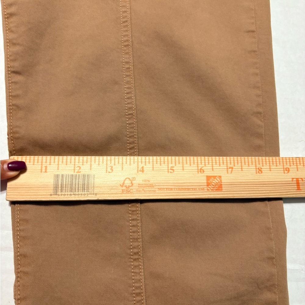 Veronica Beard Camel Color Straight Leg Jeans w Pleats Detail at Waist High Rise - Picture 13 of 16